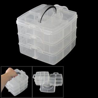   Layers Detachable Assort Case Storage Components Box Clear White