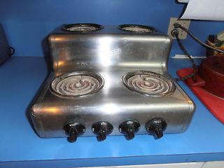   40s VACULATOR Stainless 2 level 4 burner Stove Coffee Warmer WORKS