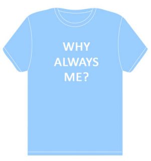 WHY ALWAYS ME? T SHIRT   Mario Balotelli   Manchester   sky blue 