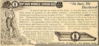 1904 Vintage Ad Rip Van Winkle Spring Bed Antique 25 High St New 