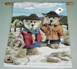 Boyds Bears On The Range Cowboys Tapestry Wall Hanging