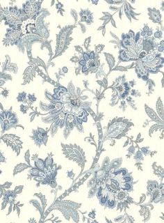 Gorgeous Blue & White Jacobean Wallpaper Double Rolls