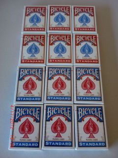New 12 Decks of Bicycle Playing Cards Mix of 6 Red and 6 Blue Decks
