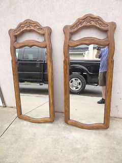 pair Drexel Cabernet country french carved dresser wall mirrors