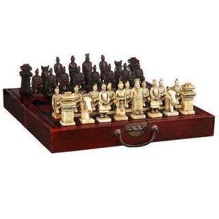 Chinese 32 pieces chess set/box/Xian Terracota Warrior