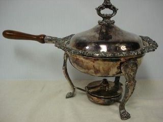   SILVERPLATE CHAFING WARMING DISH 1883 LION CLAW FOOT COMPLETE TRAY