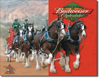   Beer Anheuser Busch Clydesdales Vintage Advertising Tin Sign #1281