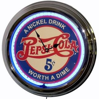   NICKLE DRINK SUPER SIZE 17 INCH NEON WALL CLOCK   