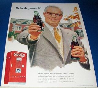   Coca Cola Ad~get together w/old friends~drink COKE~red coin op machine