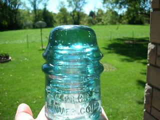 Steely Smokey Blue W.F.G. Co. Denver Colo.Glass lnsulator 16 CD 121 