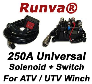   250A 12V Solenoid Relay Contactor & Rocker Switch for ATV / UTV Winch