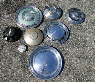 vintage Hubcaps Ford Buick Chevrolet Lot Chevy GMC cap wheel covers 