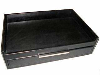 Ralph Lauren Collection Mens Black Leather Polo Valet Tray