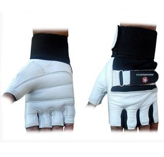   Heavy Duty Weight Lifting Gloves Gym Training Leather PADDED Palm