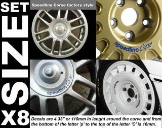 Wheel decals to fit Speedline Corse racing as Decal sticker 100/12/14 