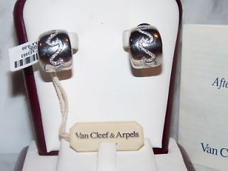 VAN CLEEF & ARPELS 18KT WHITE GOLD DIAMOND HOOP EARRINGS