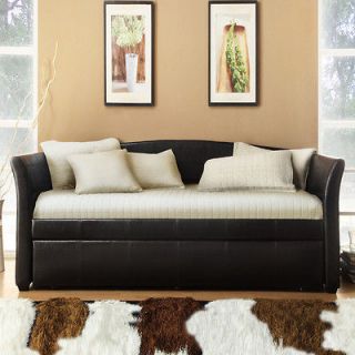   Brown Vinyl Daybed with Trundle NEW Great for bedroom or living room