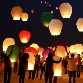   Color Chinese Lanterns Sky Fly Candle Lamp for Wish Party Wedding