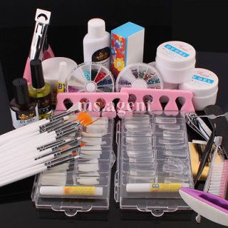   Art UV Gel set nail tips cutterTopcoat buffer brush acrylic glue UV