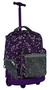   Girls Sunrise 18 Rolling Wheeled Backpack Garden Purple RBS 18
