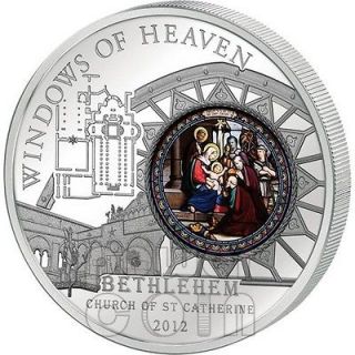 WINDOWS OF HEAVEN BETHLEHEM Saint Catherine Silver Coin 10$ Cook 