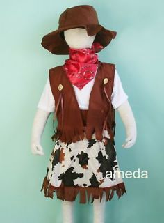   COWGIRL DRESS UP COSTUME 6PC BIRTHDAY PARTY FANCY OUTFIT 4 6Y Z088