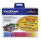 Brother Color Ink Cartridges 325 Page Cyan Yellow Magenta LC613PKS for 