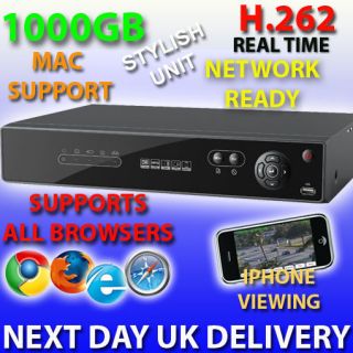   16CH 1000GB NETWORK READY VGA/AUDIO DVR MACHINE SUPPORTS MAC SAFARI