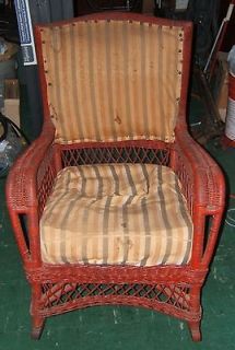 Antique 1930 50S Arts & Crafts Rocker Wicker Rocking Chair