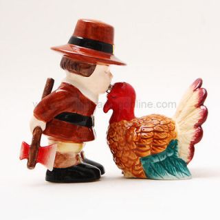   and Turkey Salt and Pepper Shaker Set Ceramic Thanksgiving Traditional