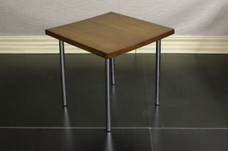 Solid Hard Maple Wood End Table w/chrome legs