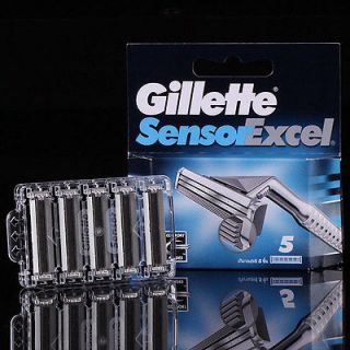 5pcs Authenctic Gillette Sensor Excel Razor Shaving twin Blades Shave 