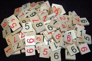 45 Wooden Sudoku Number Tiles