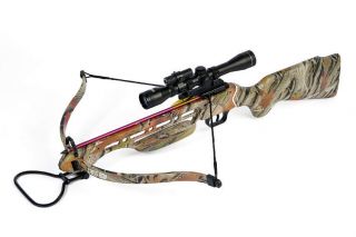 150 lb Maple Camouflage Hunting Crossbow Bow with 4x20 Scope + 12 