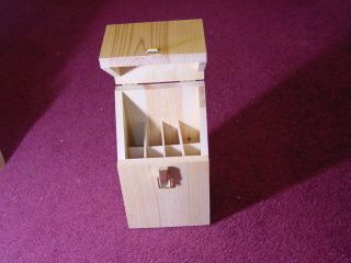   Wooden Hand made Artists Paint Brush Box with handle 6x4x10.5