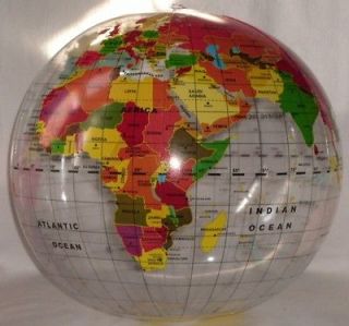 Inflatable World Globe Clear Inflate Earth Teacher aid Learning 