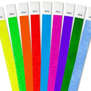 100ct, 500ct or 1000ct 3/4 Tyvek Wristbands Choose Your Color Clubs 