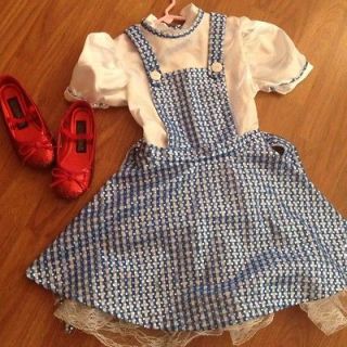 DOROTHY WIZARD OF OZ COSTUMEchild Medium 5,6,7 With Ruby Red Slippers 