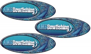   AMS Bowfishing Oval Decal   for Bow Case  Truck   Boat   5.5 in x 2 in