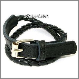 H136 American Eagle Punk Unisex Black Leather Wristband