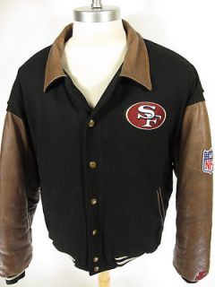 STARTER NFL football San Francisco 49ERS Leather & Wool Varsity Jacket 