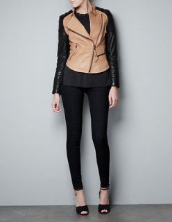 Zara Womens Leather Biker Moto Jacket   Size M   Sold Out