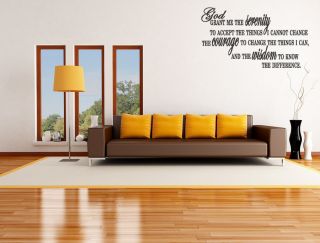 SERENITY PRAYER Home Bedroom Wall Art Decal Words36 gift Art Quotes 
