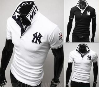 Big Sale  yangjie New York Yankees embroidered Slim Short Sleeves 
