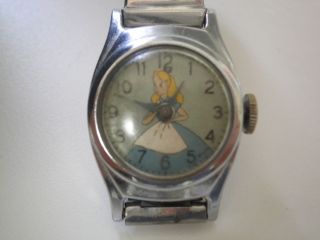 Vintage Rare Alice In Wonderland Character Watch Nice