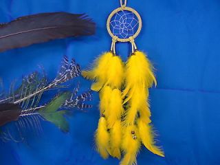 Yellow Dream Catcher Native American Made Certificate of Authenticity 