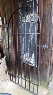 Black Wrought Iron Swinging gate 76x36x1.5 Arched, Garden Gate or 