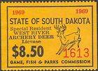 SOUTH DAKOTA Revenue Stamp Deer (West River Archery) Wooton 5
