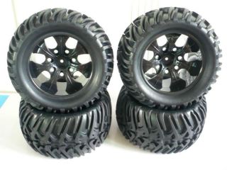   Wheels Rims and Tires for all 1/10 Monster Truck X 4 pieces Fit HPI