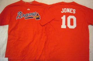 BOYS Youth Licensed Apparel Braves CHIPPER JONES Baseball Jersey Shirt 
